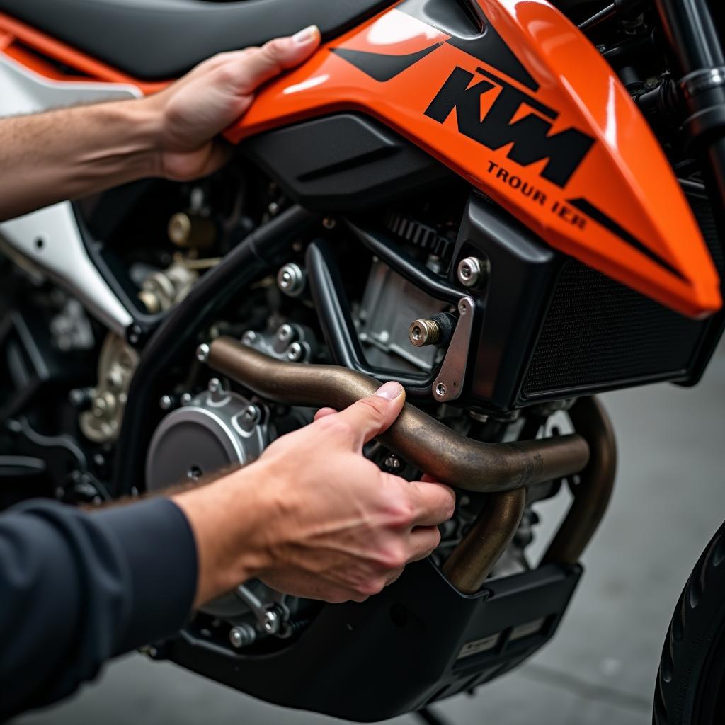 Wartung an einer KTM 125 2 Takt