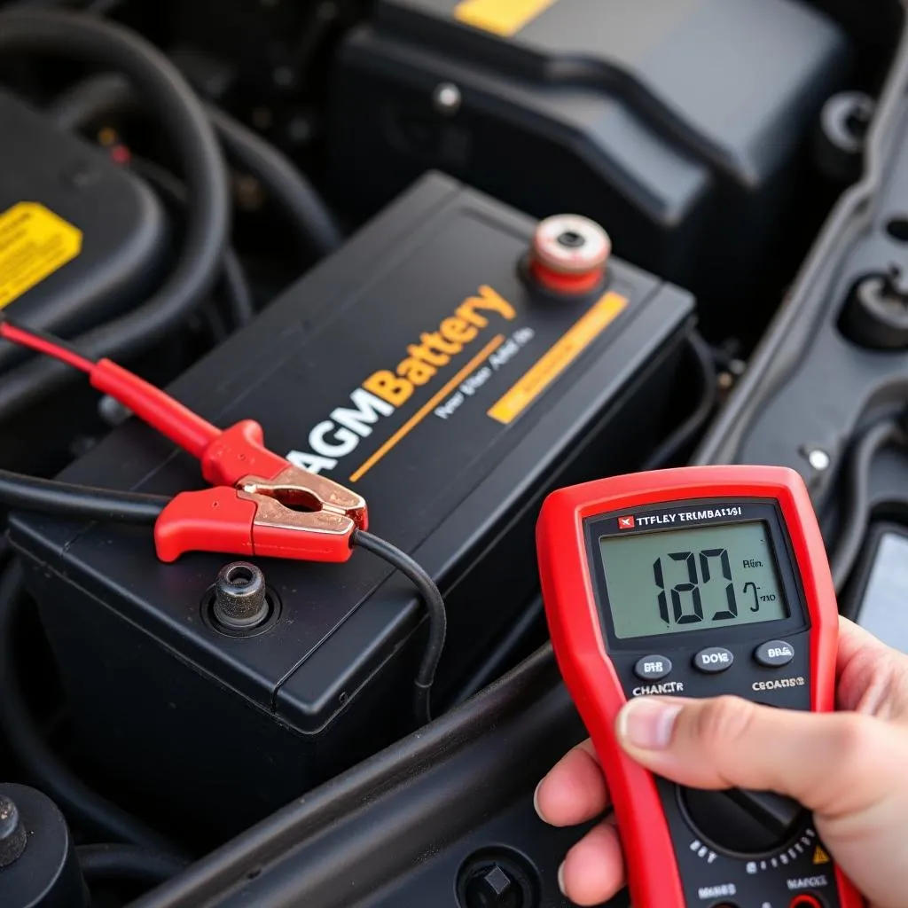 Ladezustand einer AGM-Batterie mit einem Multimeter prüfen