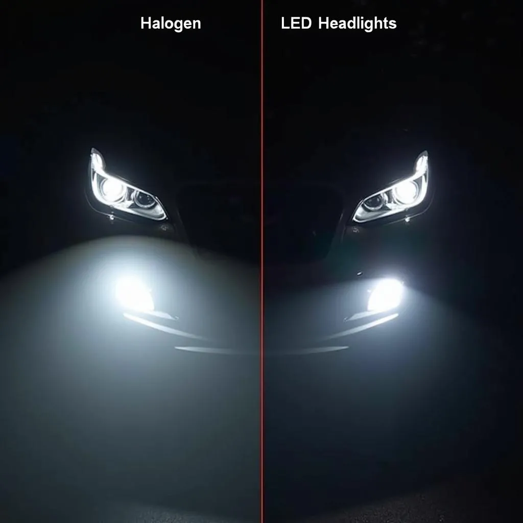 LED Scheinwerfer im Vergleich zu Halogen