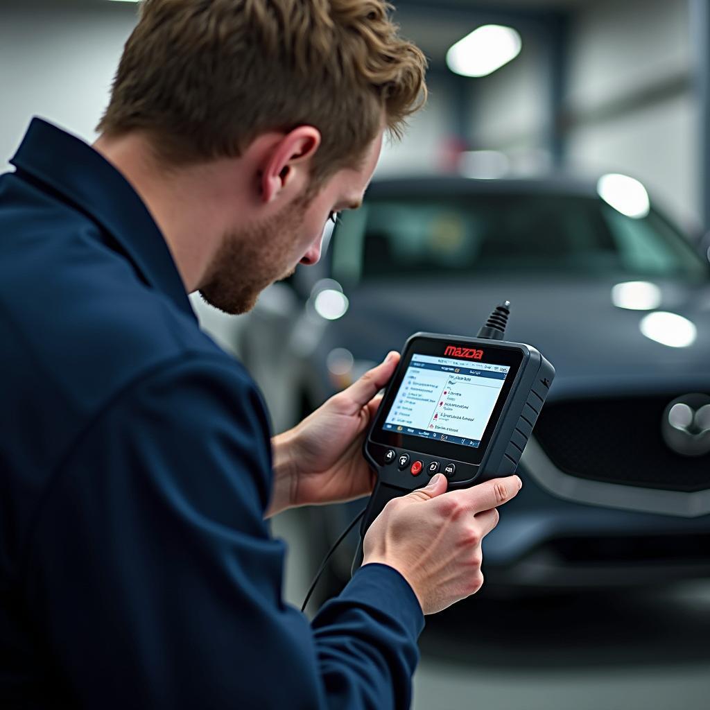 Computergestützte Fehlerdiagnose an einem Mazda in Deggendorf