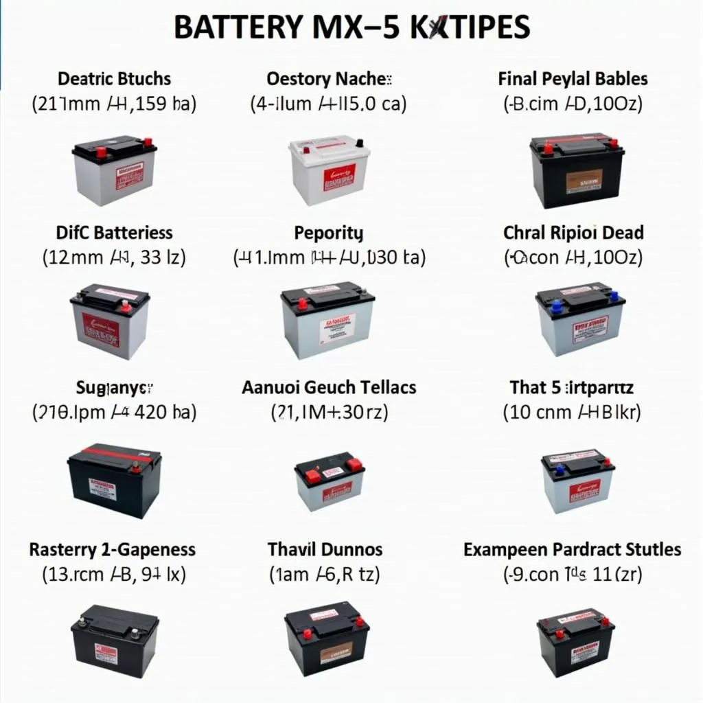 Verschiedene Mazda MX-5 Batterie-Typen