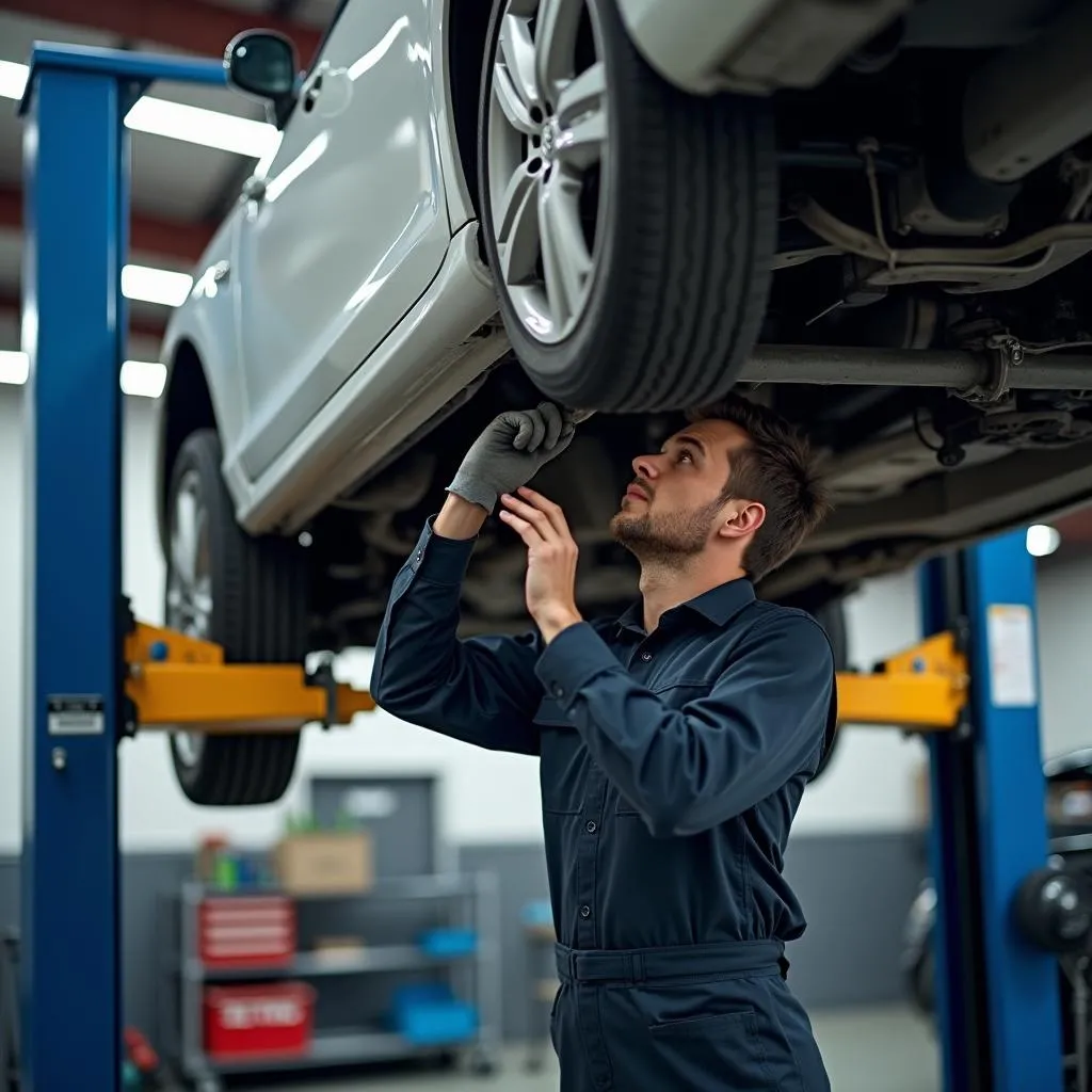 Automechaniker bei der Inspektion