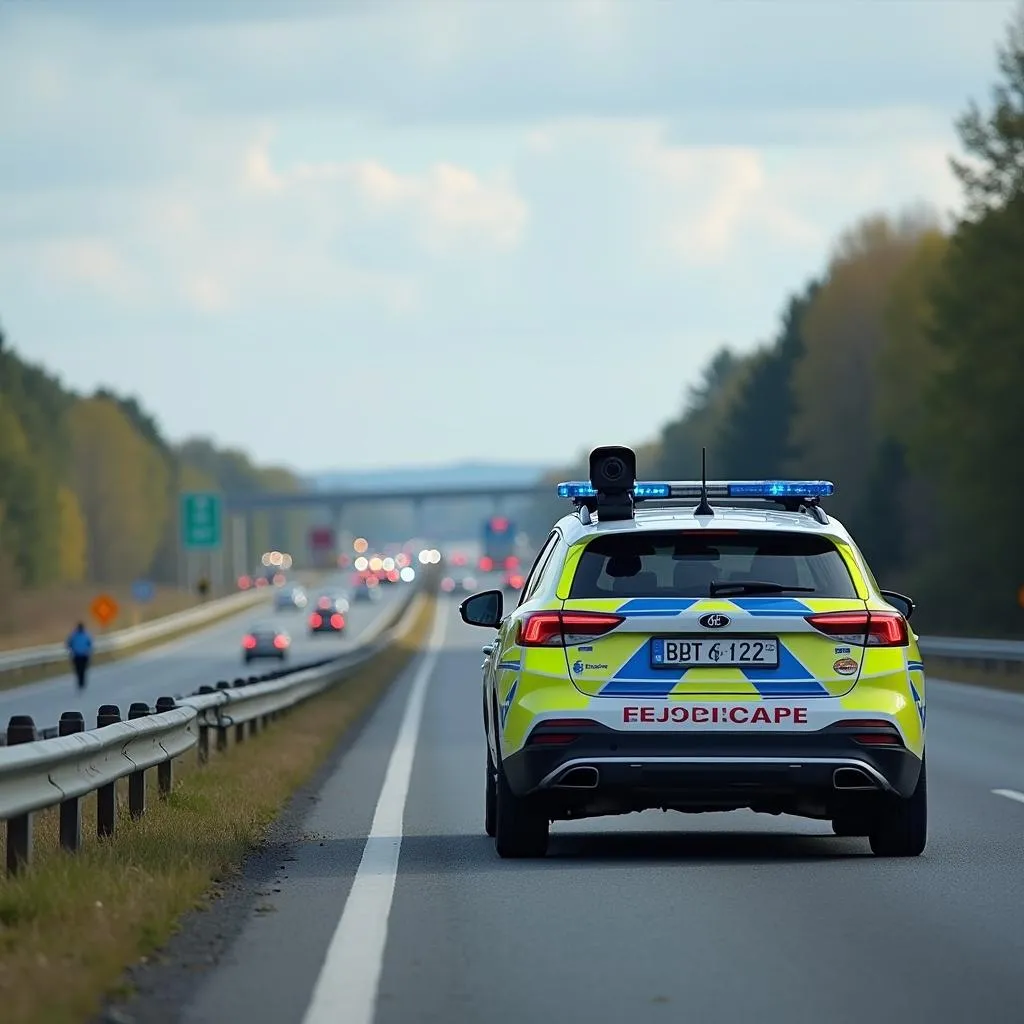 Mobiler Blitzer auf der A7