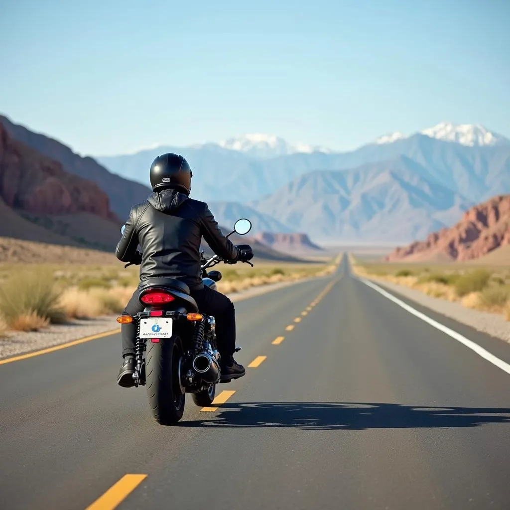 Motorrad fahren in der Wüste Nevadas