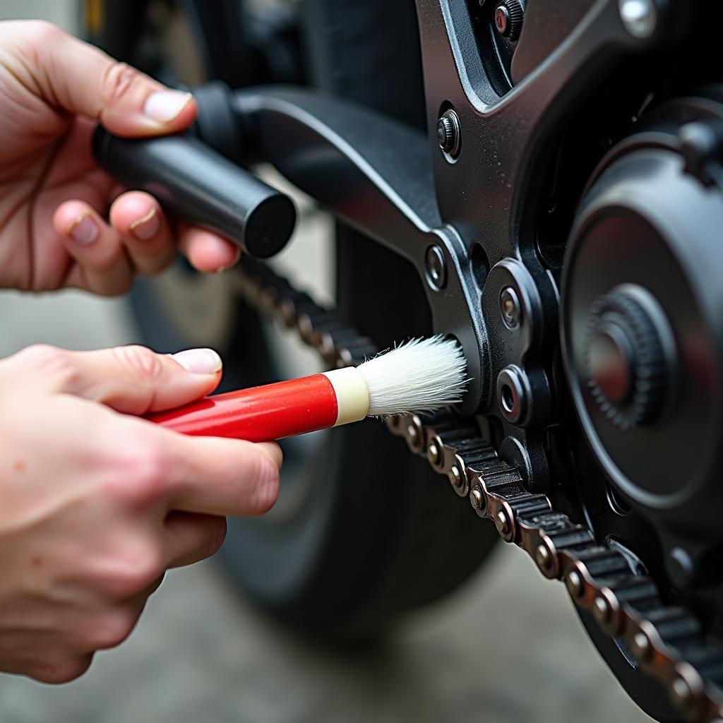 Motorradkette reinigen