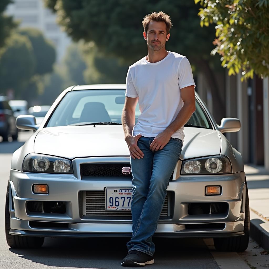 Paul Walker mit seinem Nissan Skyline GTR in The Fast and the Furious