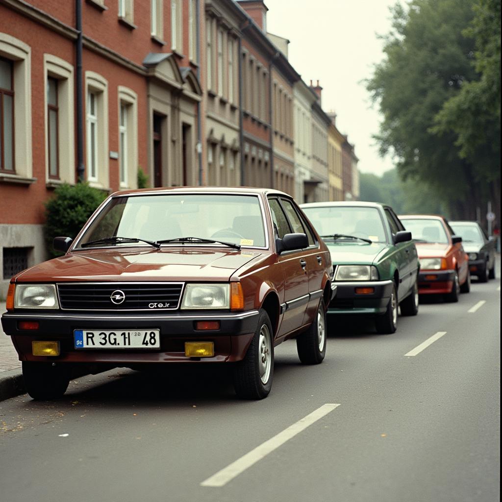 Klassische Opel B Modelle auf der Straße