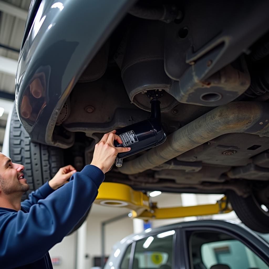 Durchführung eines Ölwechsels an einem Opel Meriva A