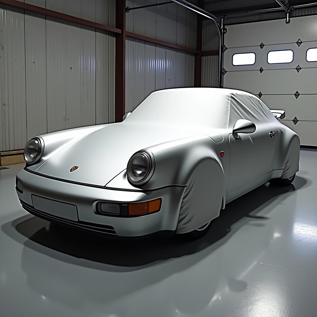 Porsche Autoabdeckung in Garage