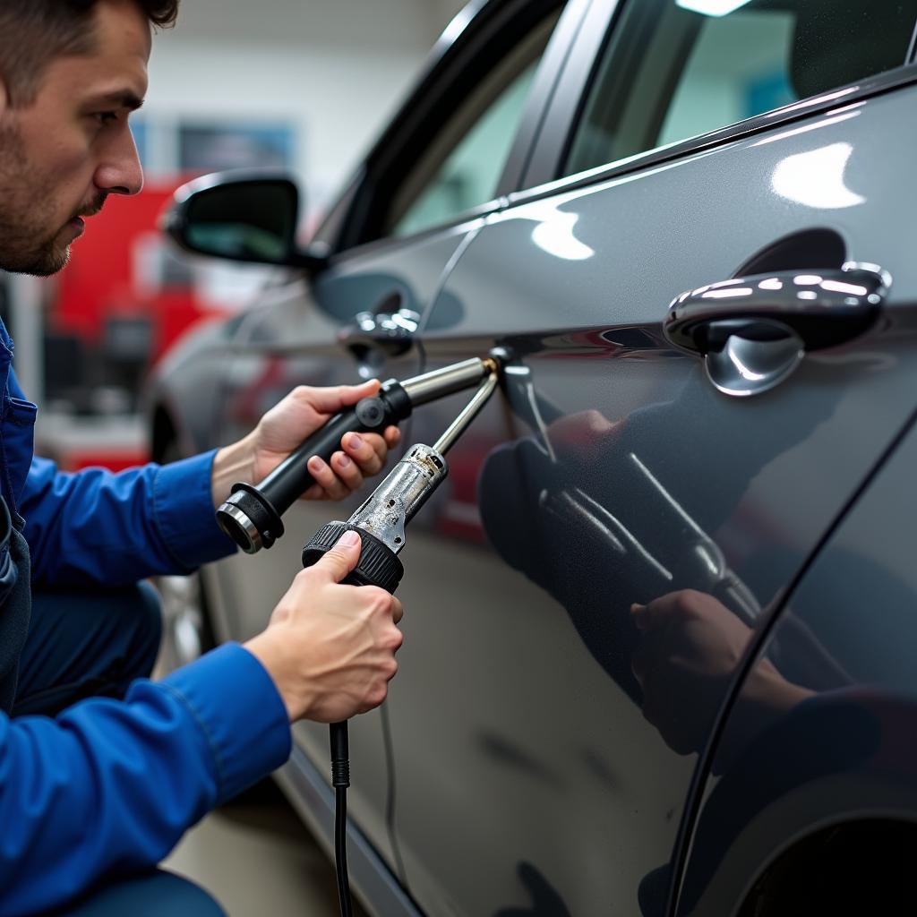 Professionelle Reparatur einer aufgequollenen Tür