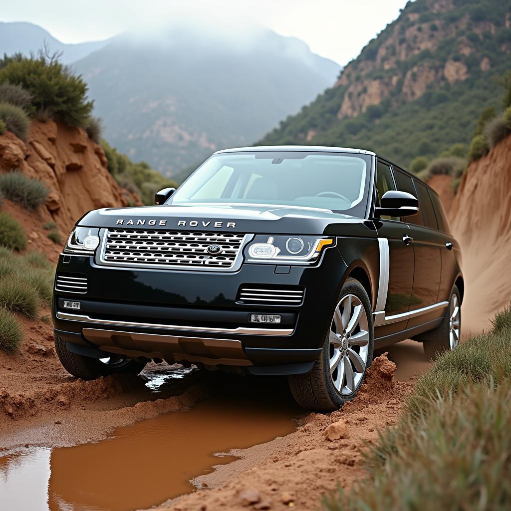 Range Rover Limousine fährt im Gelände