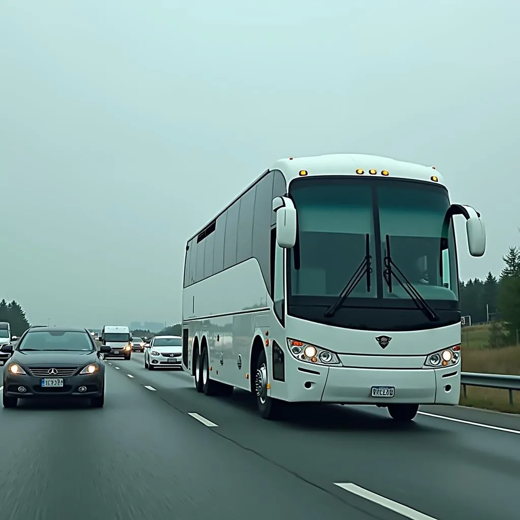 Reisebus auf der Autobahn