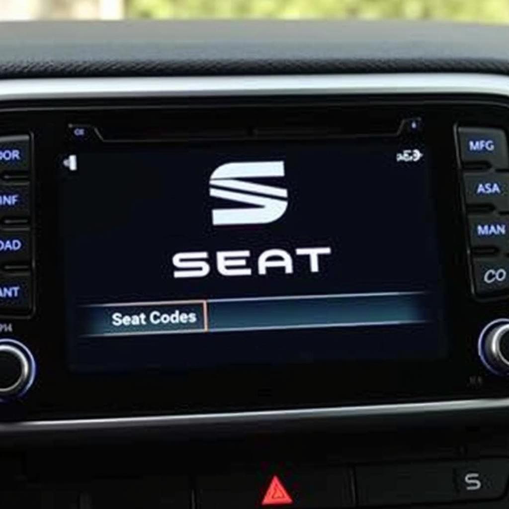 Radiodisplay mit Eingabefeld für den Seat Code