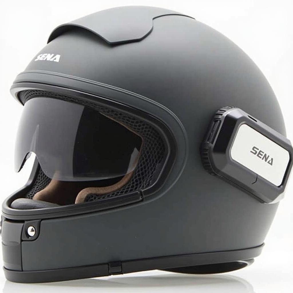 Sena 50R am Helm montiert