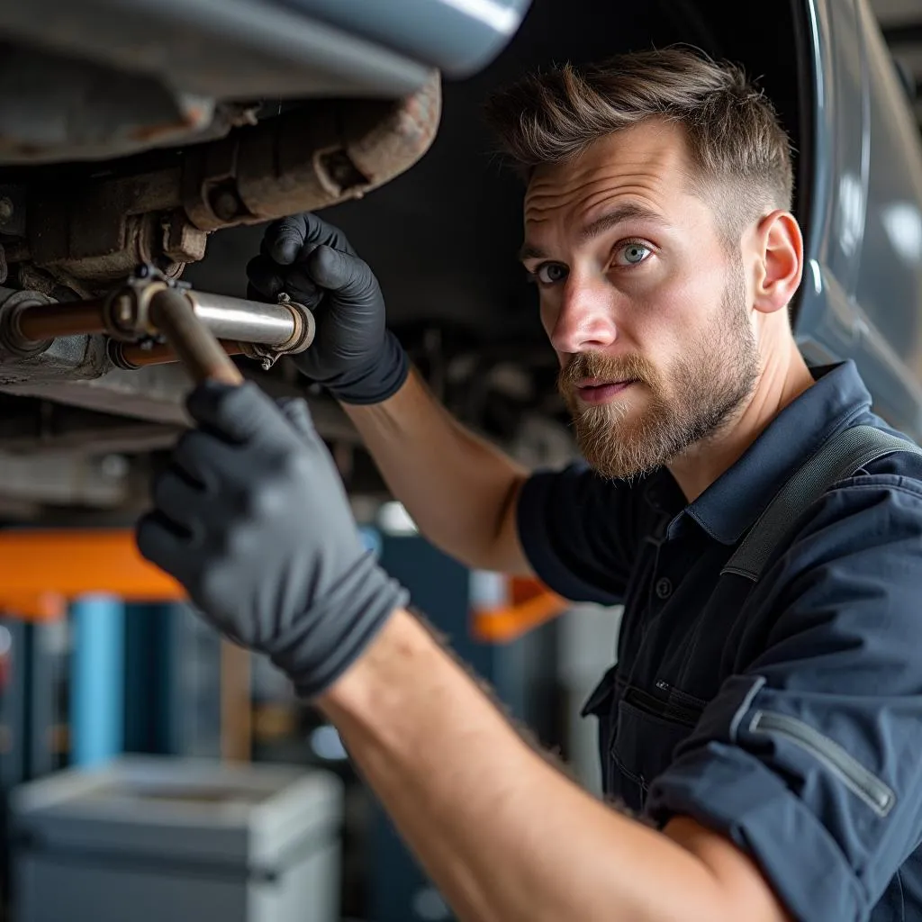 Reparatur einer beschädigten Steingruppe an einem VW