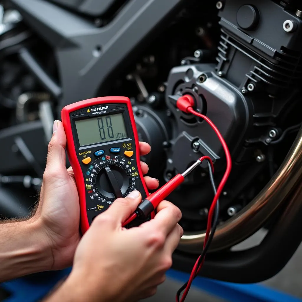 Überprüfung der Elektrik bei der Suzuki GSX 750 AE