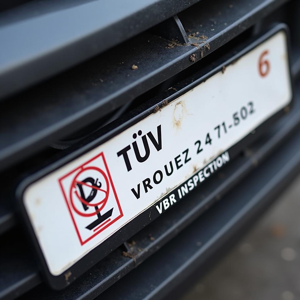 TÜV Plakette am Auto