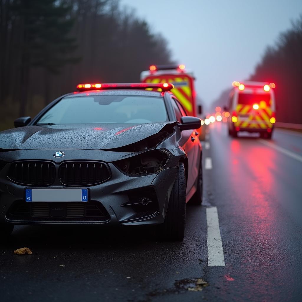 Unfallstelle auf der A81