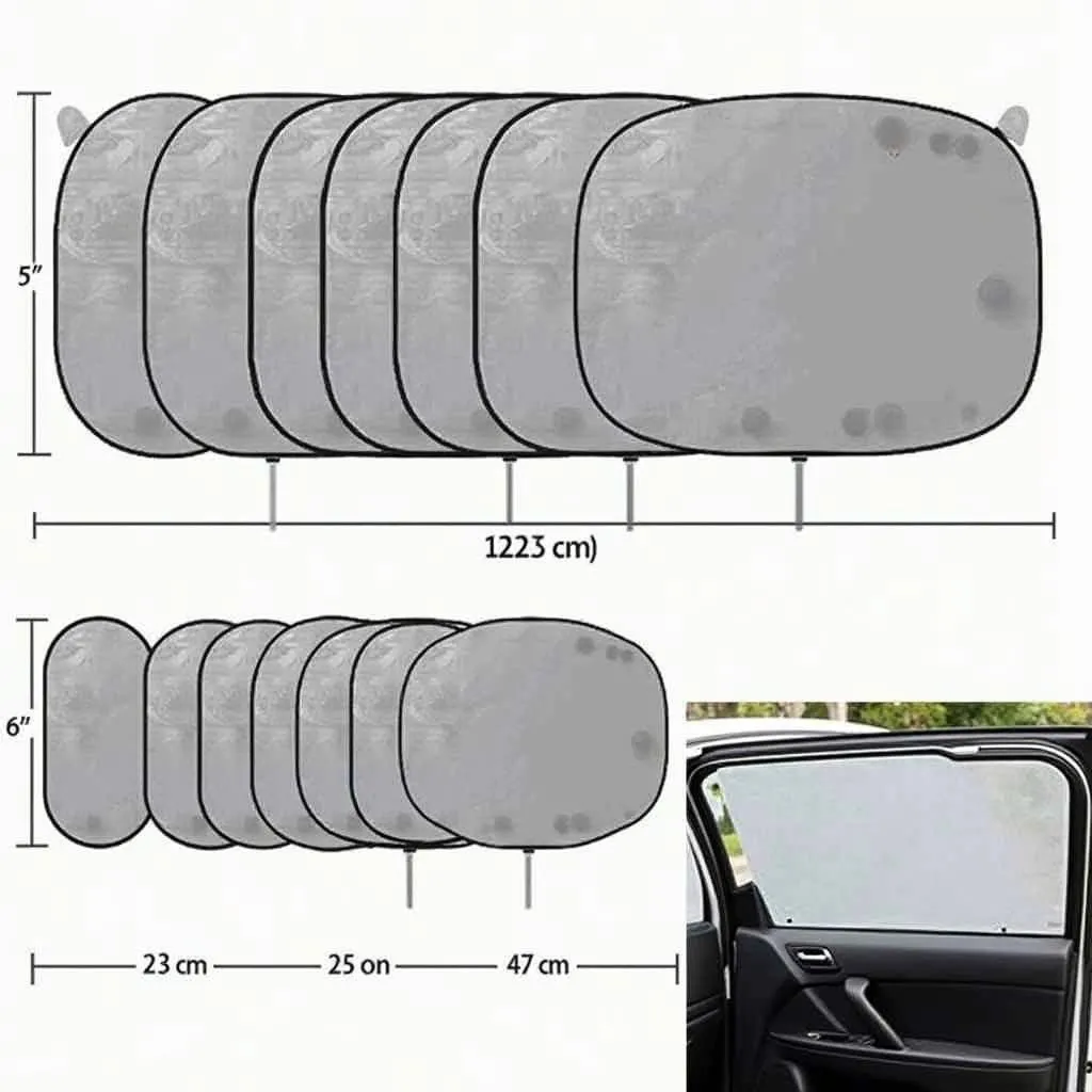 Verschiedene Größen von Sonnenschutzfolien für Autoscheiben