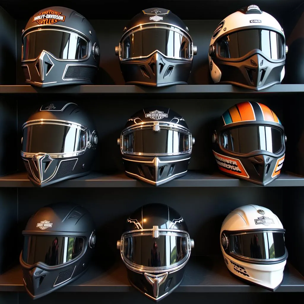 Verschiedene Harley-Davidson Helme