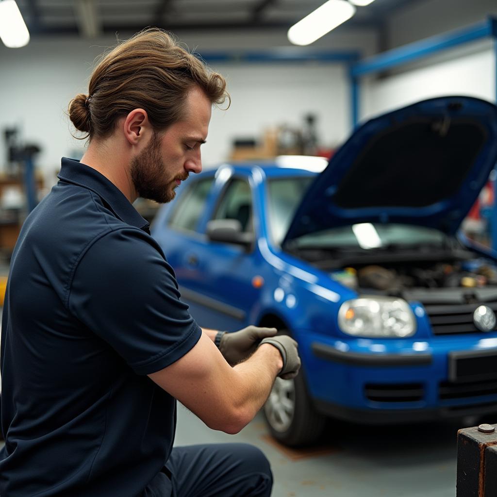 Volkswagen Polo 1996 in der Werkstatt