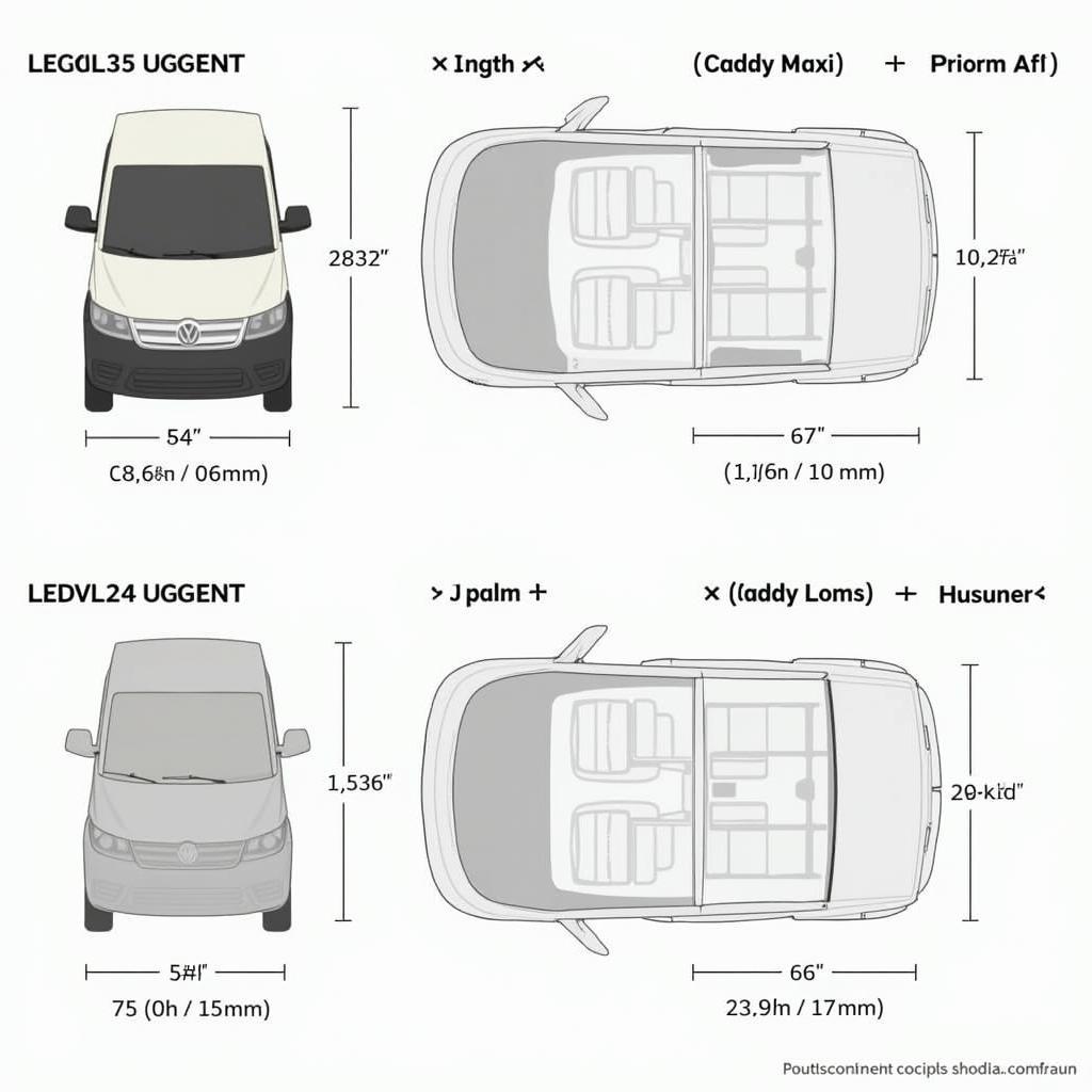 VW Caddy Maxi Innenraum Abmessungen