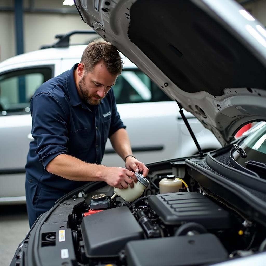 Wartung und Pflege eines VW Caddy Silber