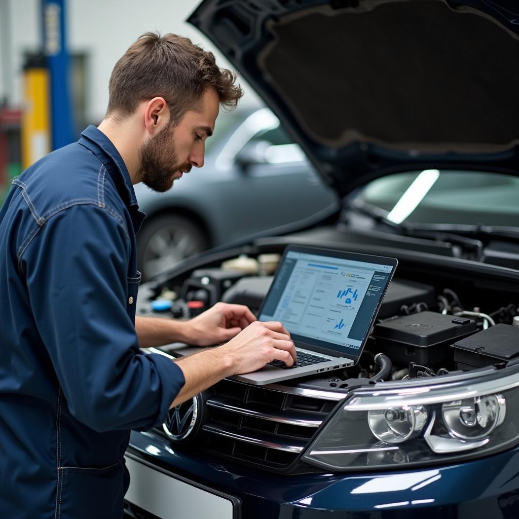 VW Diagnose mit Laptop