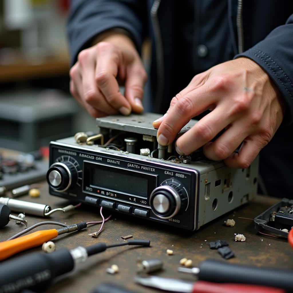 Reparatur eines VW Käfer Radios