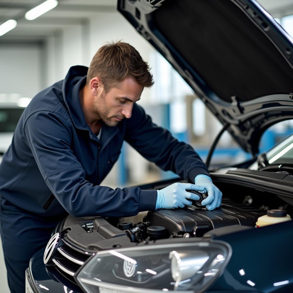 VW Klimaservice in der Werkstatt