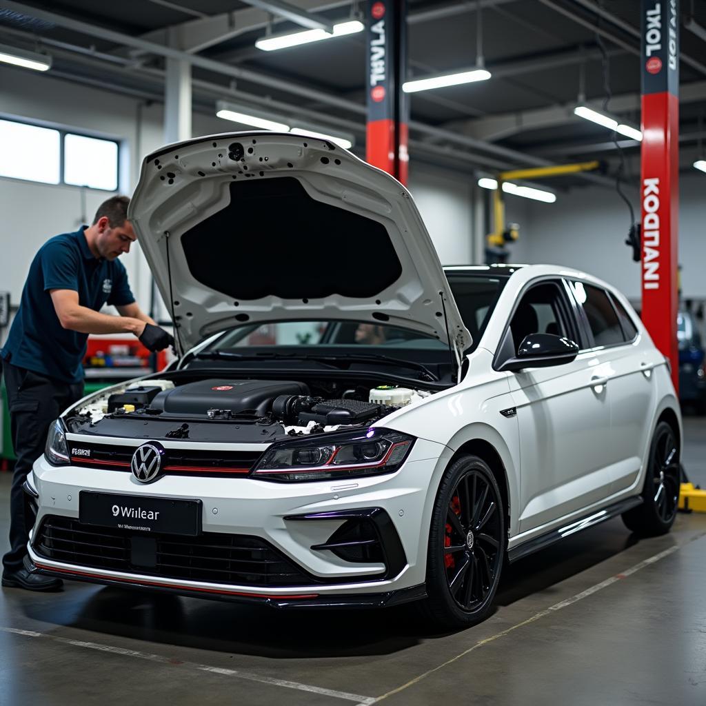 VW Polo 9R in der Werkstatt