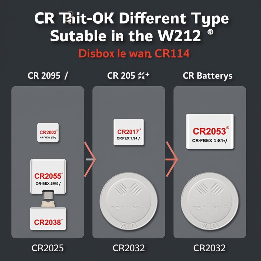 Verschiedene Typen von W212 Schlüssel Batterien