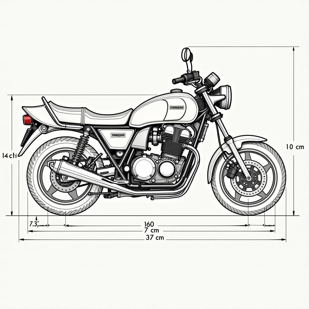 Yamaha Virago 750 Technische Zeichnung