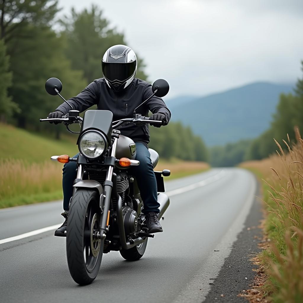 125ccm 15 PS Motorrad auf der Landstraße