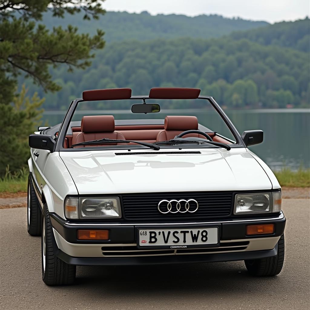 Audi 80 Cabrio 6 Zylinder mit geöffnetem Verdeck