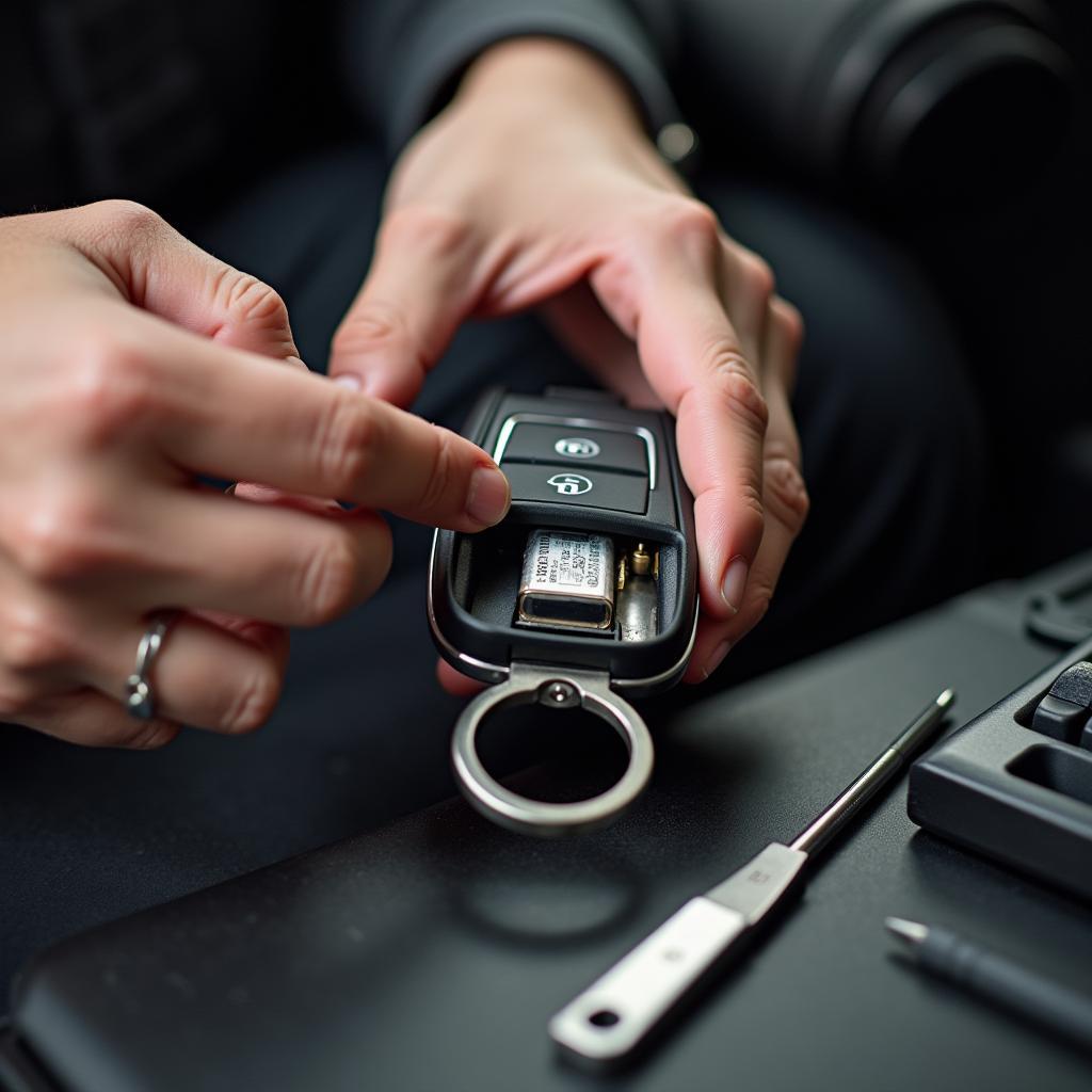 Anleitung zum Wechseln der Schlüsselbatterie beim Audi A3