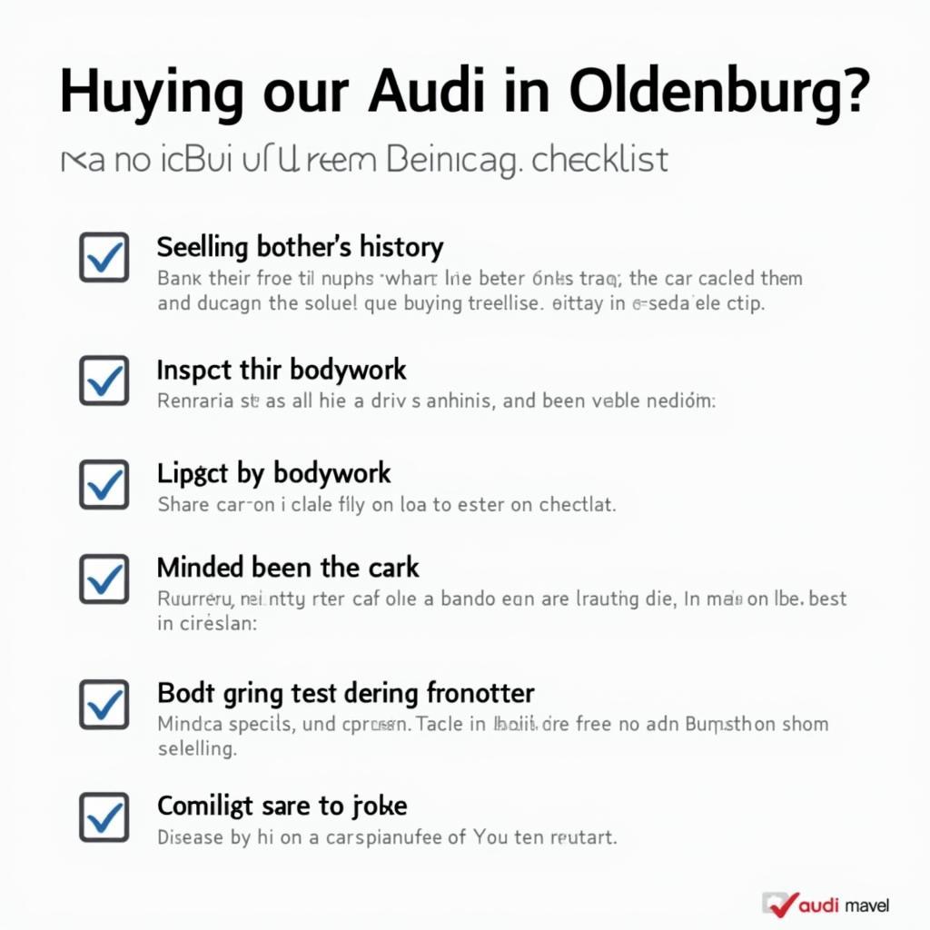 Checkliste für den Kauf eines Audi Gebrauchtwagens in Oldenburg