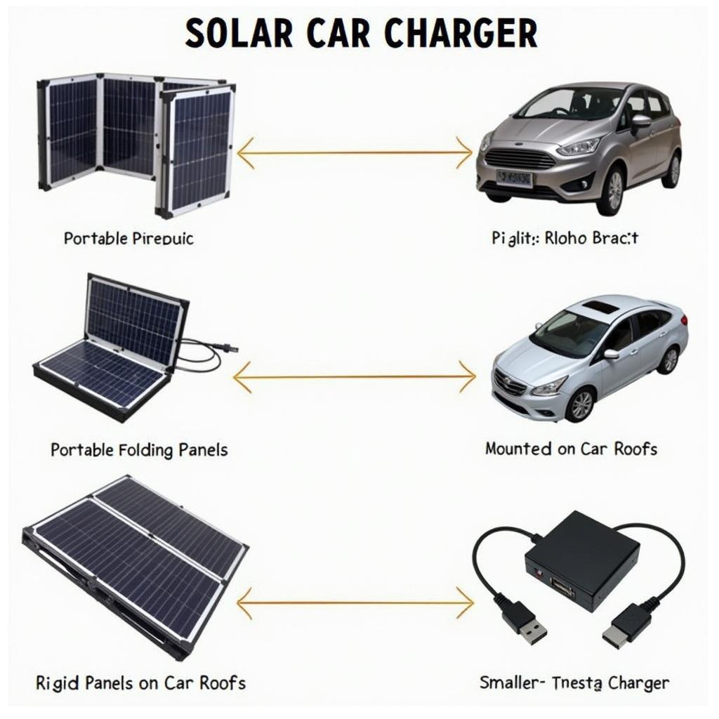 Verschiedene Typen von Auto Ladegeräten Solar