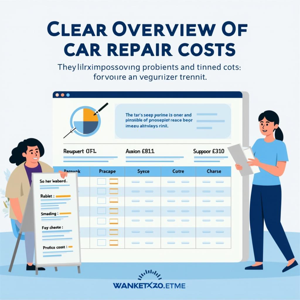 Übersicht der Reparaturkosten für Ihr Auto: Transparenz und Kostenkontrolle.