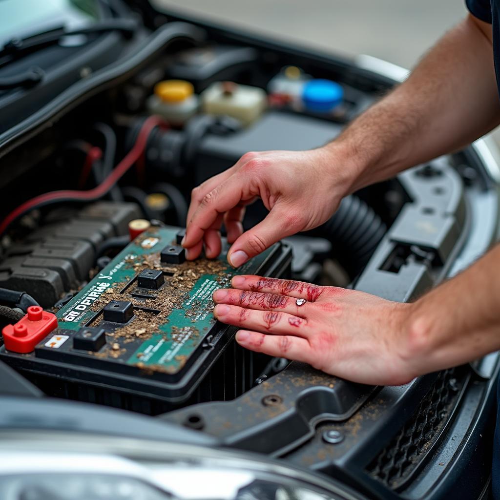 Folgen einer Autobatterie Explosion: Schäden am Fahrzeug und Verletzungen