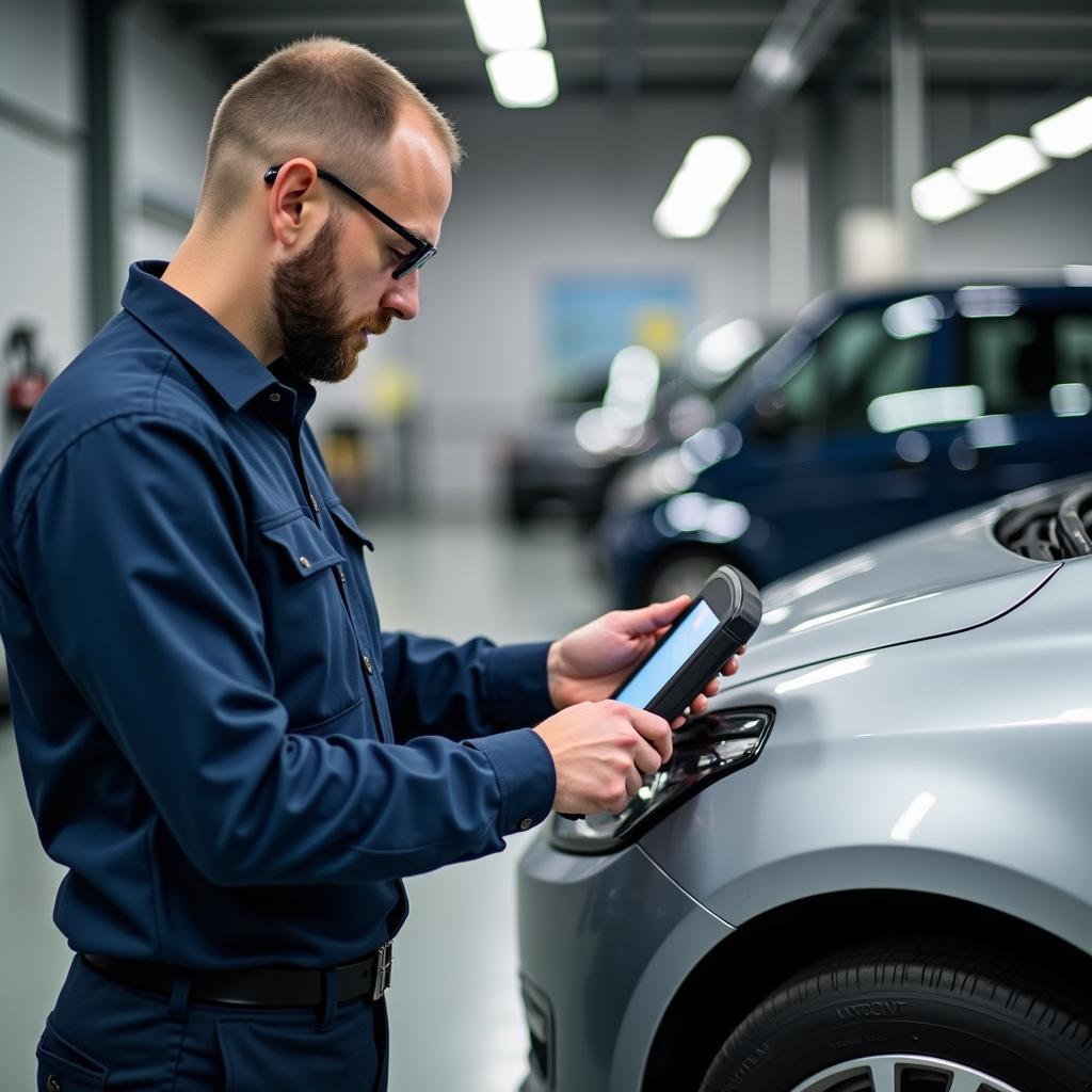 Moderne Autodiagnose in einer Werkstatt in Burscheid.