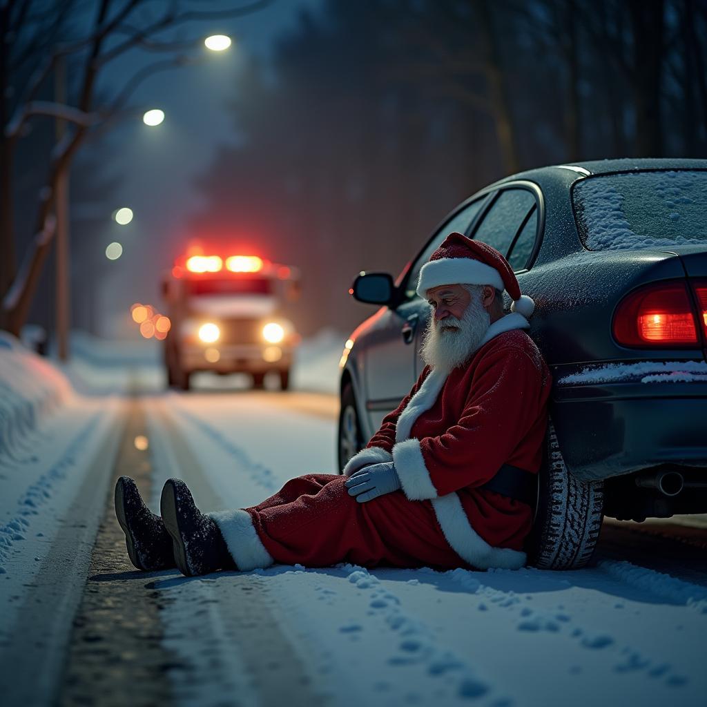 Besoffener Nikolaus und Auto Reparatur