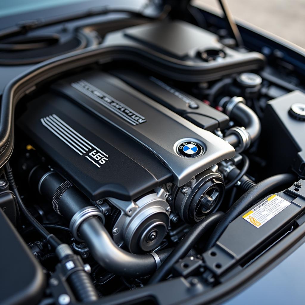 BMW 3er F80 Motorraum - Detaillierte Ansicht des S55 Motors