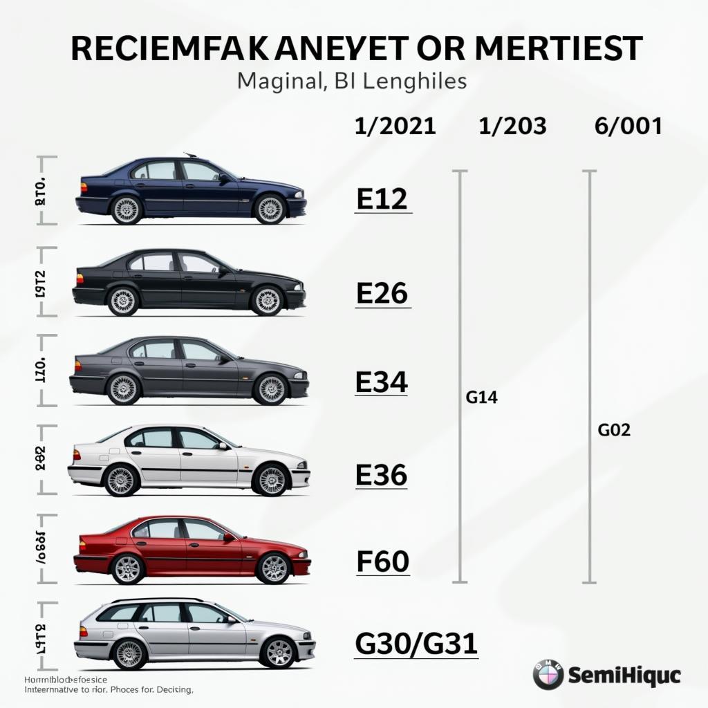 Vergleich der Länge verschiedener BMW 5er Modelle