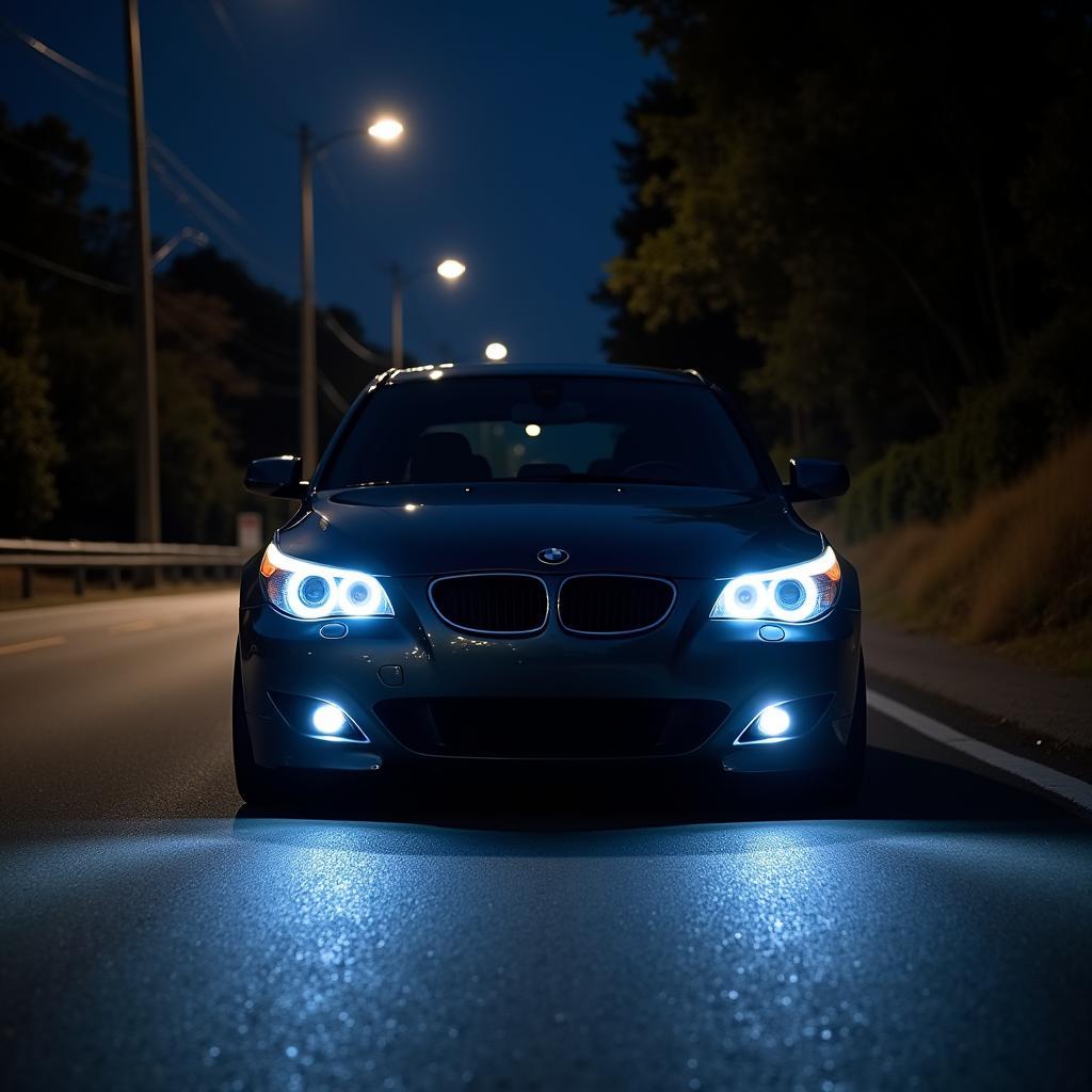 BMW E90 mit funktionierenden Angel Eyes