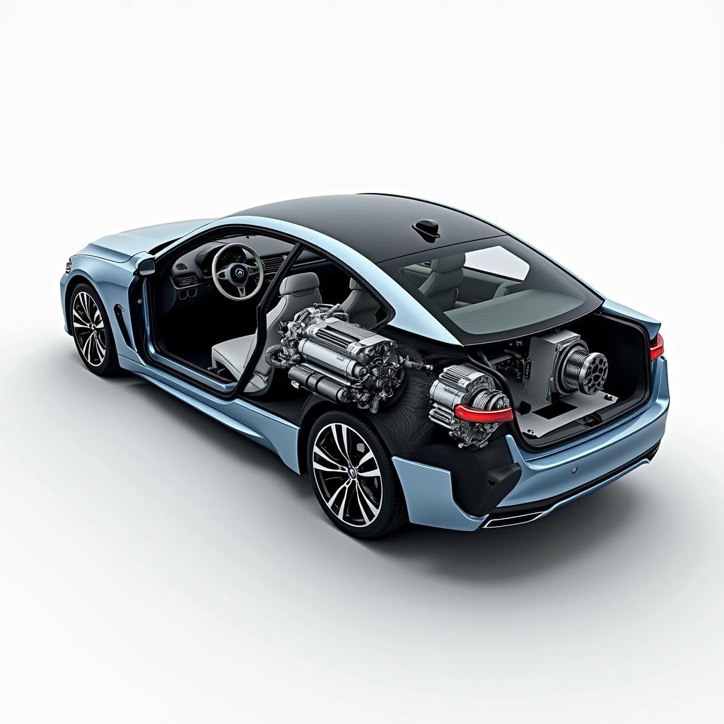 Motor und Batterie des BMW i4 LCI