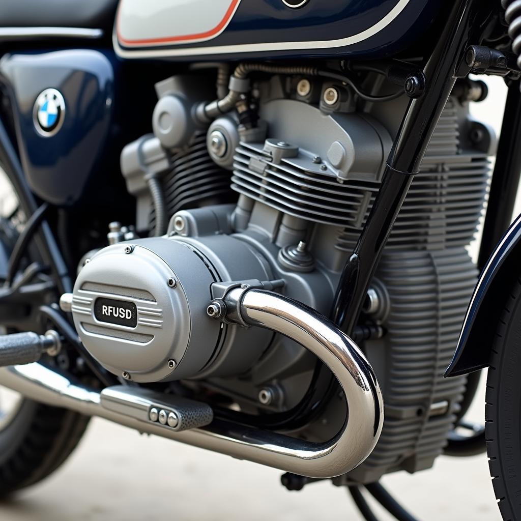 Detailansicht des Motors einer BMW R71 Wehrmacht