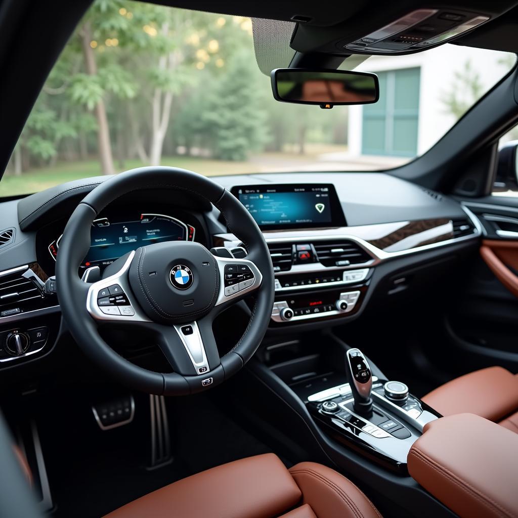 Modernes und luxuriöses Interieur des neuen BMW X3 2024, mit Fokus auf das digitale Cockpit und die hochwertigen Materialien.