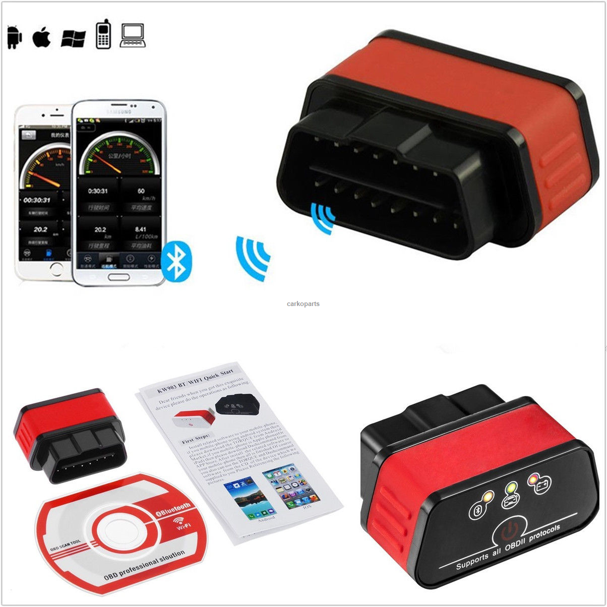 Car Diagnostic Auto Scanner Professional Obd Ii Scan Tool For Android Windows Auto Repair Aid