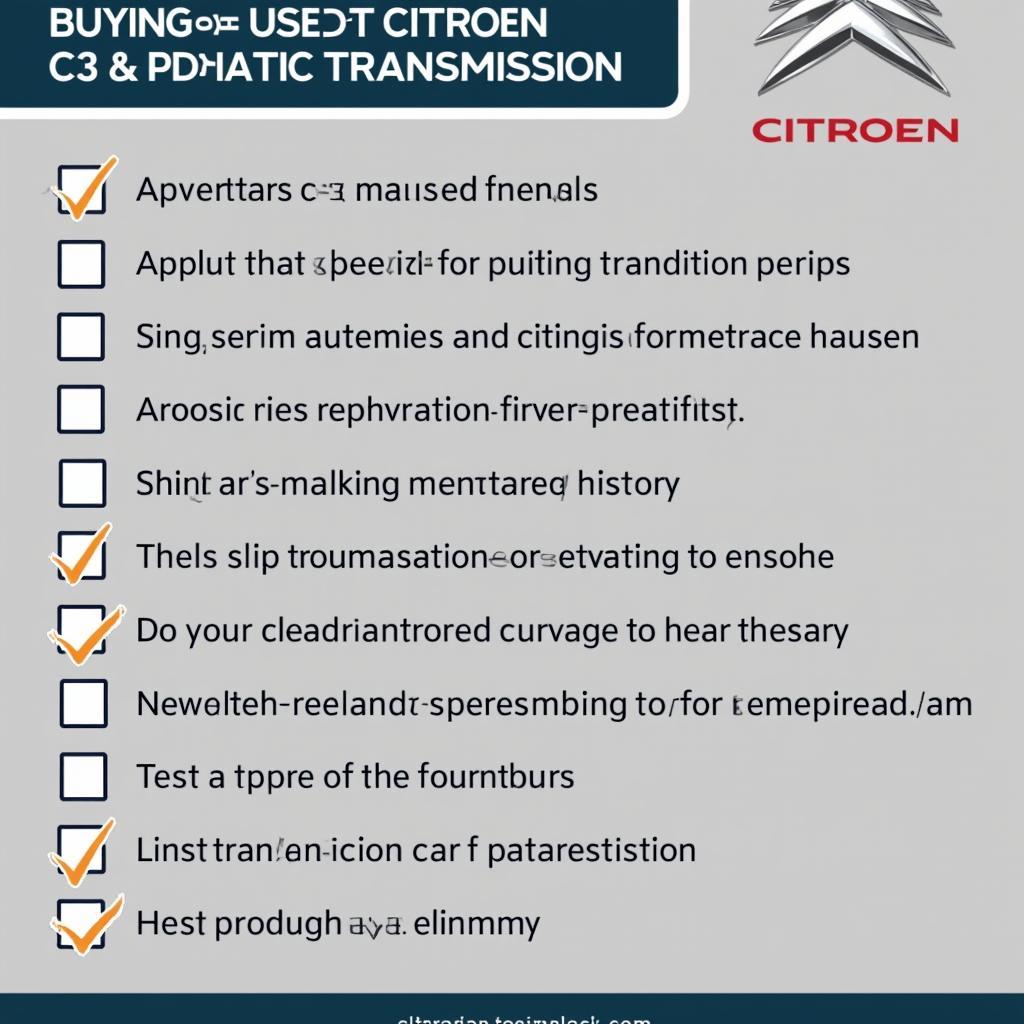 Checkliste für den Kauf eines gebrauchten Citroen C3 mit Automatikgetriebe.